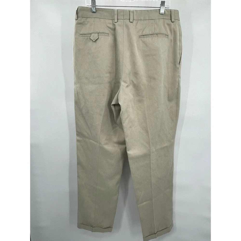Callaway Golf Apparel Men's Pleated Pants 36W x 34L Beige Pro‎ Spin Cotton